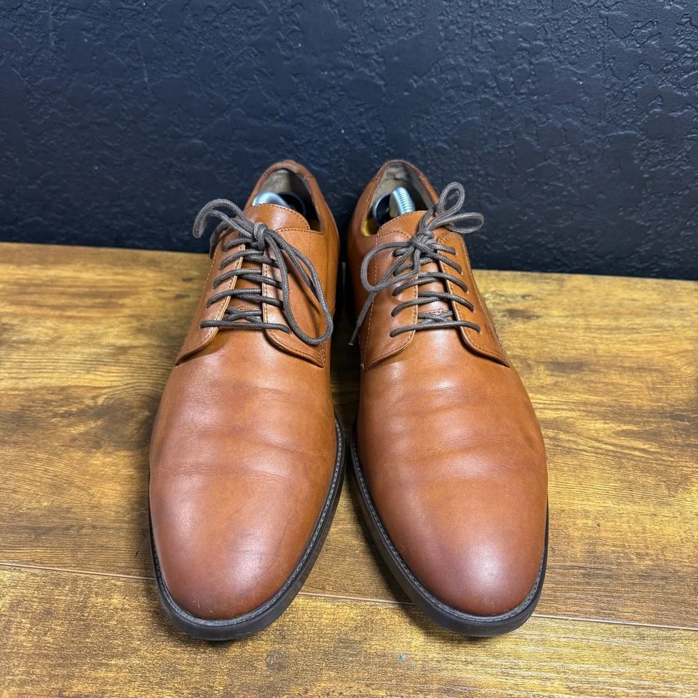 Cole Haan Hawthorne Zerogrand C30489 British Tan Leather Derby Shoes Mens 10M